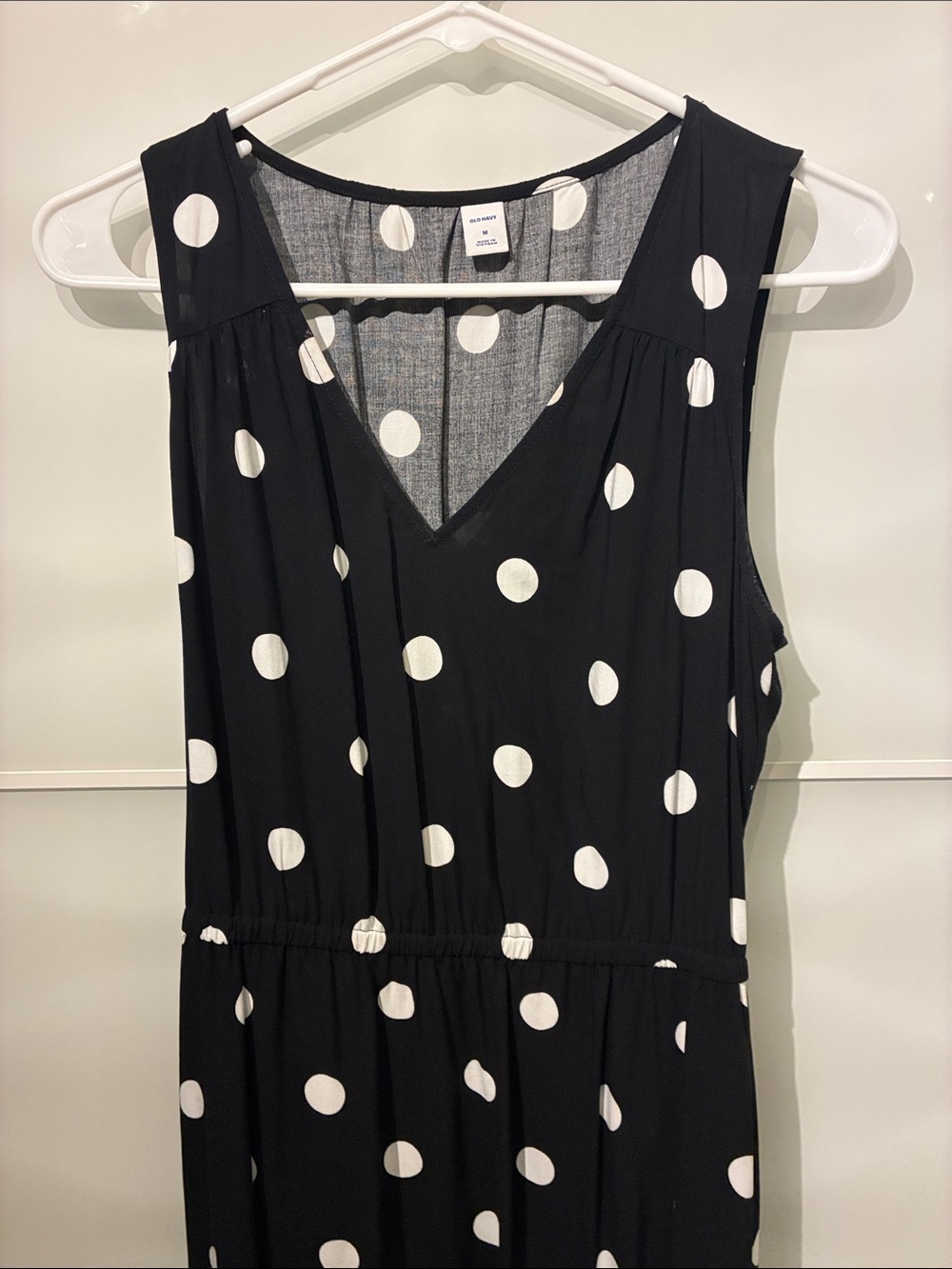 Old Navy Black and White Polka Dot Midi Dress